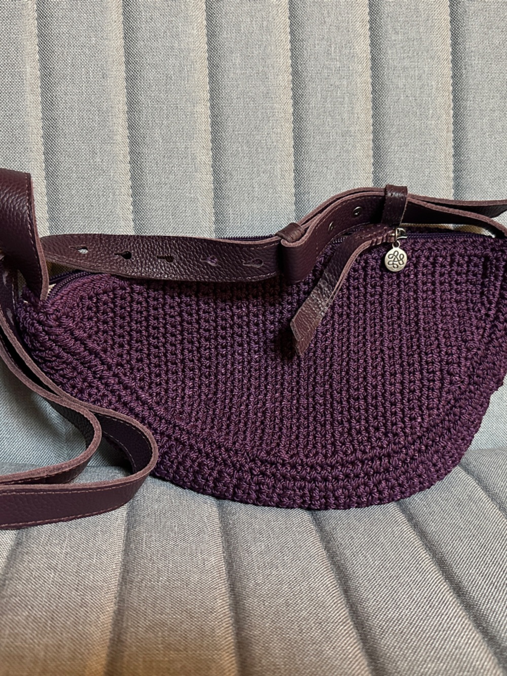 The Sak Woven Plum Crossbody Bag with Adjustable Strap
